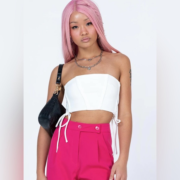 PRINCESS POLLY MYLOR STRAPLESS TOP WHITE - Picture 2 of 12